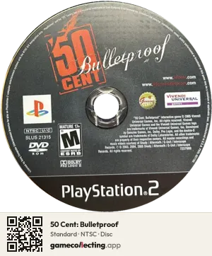 50 Cent: Bulletproof PlayStation 2, NTSC disc