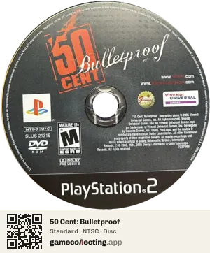 50 Cent: Bulletproof PlayStation 2, NTSC disc