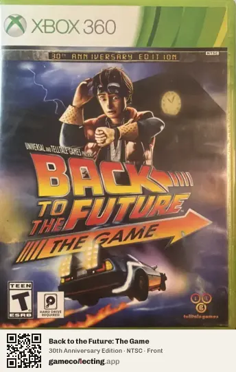 Back to the Future: The Game Xbox 360, NTSC box front