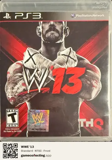 WWE '13 PlayStation 3, NTSC box front