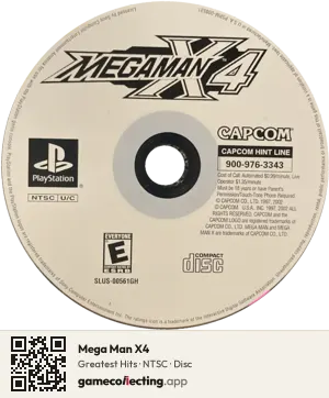 Mega Man X4 PlayStation, NTSC disc