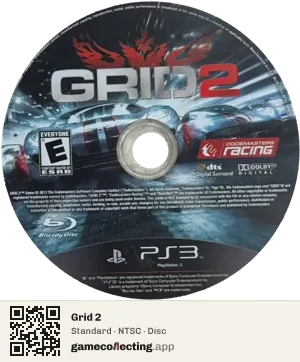 Grid 2 PlayStation 3, NTSC disc