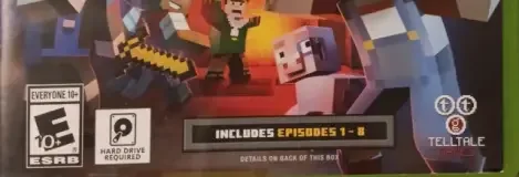 Minecraft: Story Mode, the ESRB box on its front