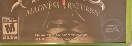 Alice: Madness Returns, the ESRB box on its front
