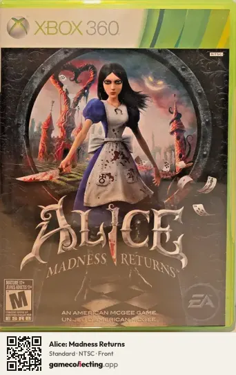 Alice: Madness Returns Xbox 360, NTSC box front