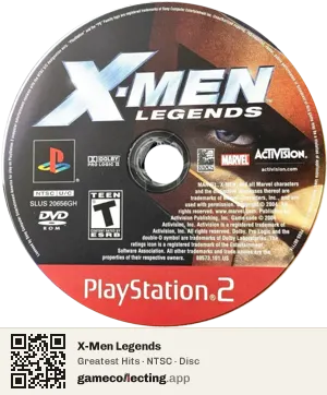 X-Men Legends PlayStation 2, NTSC disc