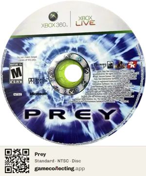 Prey Xbox 360, NTSC disc