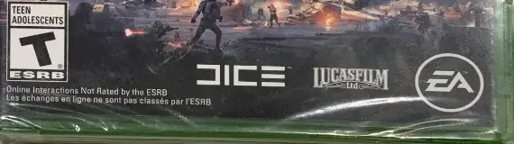 Star Wars Battlefront II, the ESRB box on its front
