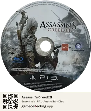 Assassin's Creed III PlayStation 3, PAL disc