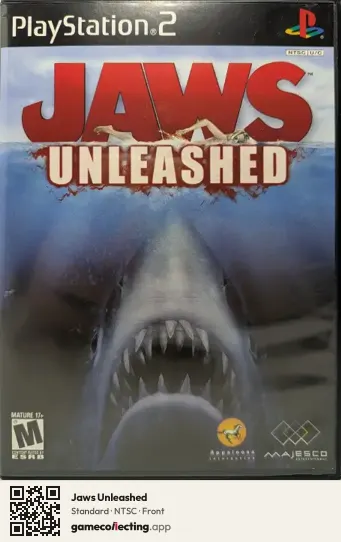 Jaws Unleashed PlayStation 2, NTSC box front