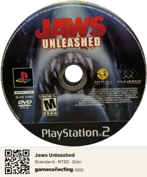Jaws Unleashed PlayStation 2, NTSC disc