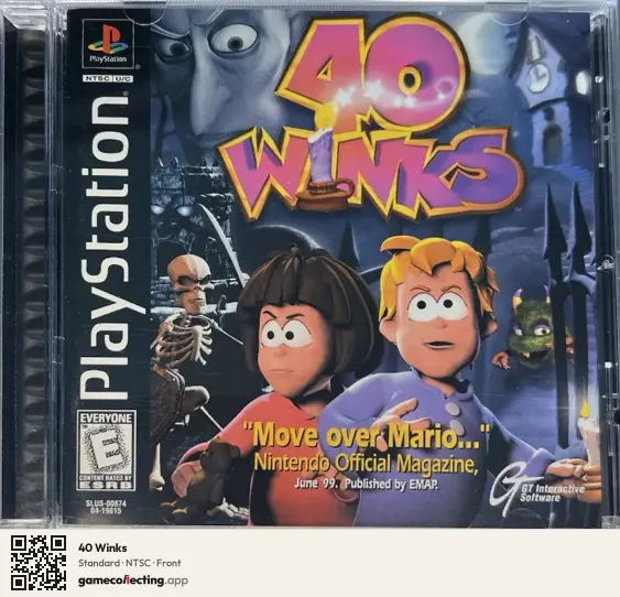 40 Winks PlayStation, NTSC box front