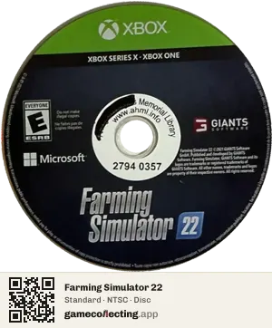 Farming Simulator 22 Xbox Series X, NTSC disc