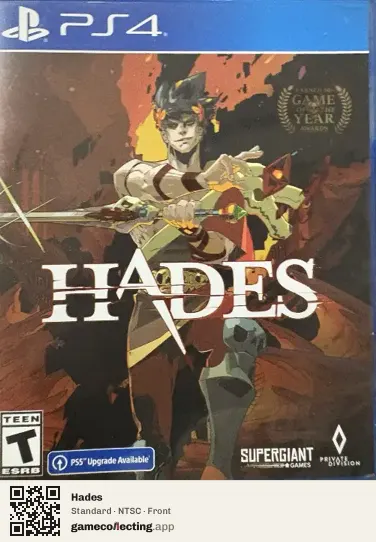 Hades PlayStation 4, NTSC box front