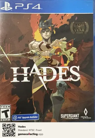 Hades PlayStation 4, NTSC box front