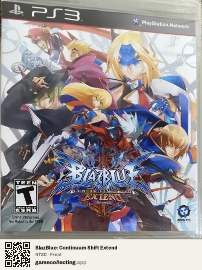 BlazBlue: Continuum Shift Extend PlayStation 3, NTSC box front