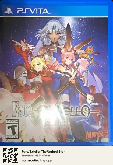 Fate/Extella: The Umbral Star PlayStation Vita, NTSC box front