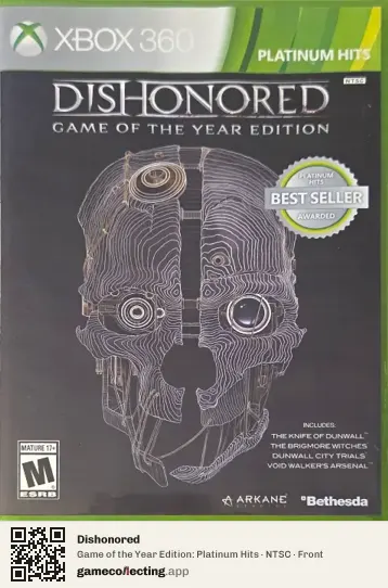 Dishonored Xbox 360, NTSC box front