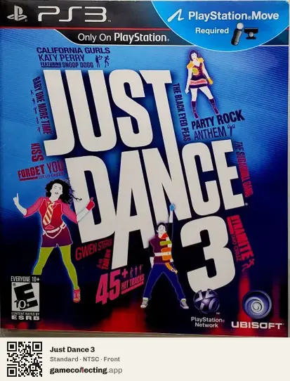 Just Dance 3 PlayStation 3, NTSC box front