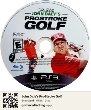 John Daly's ProStroke Golf PlayStation 3, NTSC disc