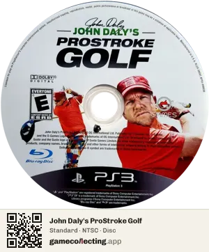 John Daly's ProStroke Golf PlayStation 3, NTSC disc