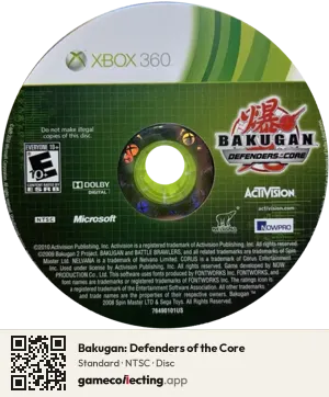 Bakugan: Defenders of the Core Xbox 360, NTSC disc