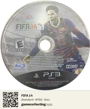 FIFA 14 PlayStation 3, NTSC disc