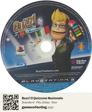 Buzz! Il Quizzone Nazionale PlayStation 3, PAL disc