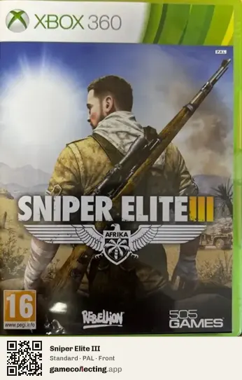 Sniper Elite III Xbox 360, PAL box front