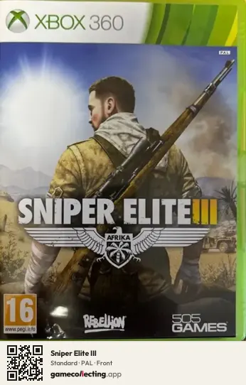 Sniper Elite III Xbox 360, PAL box front