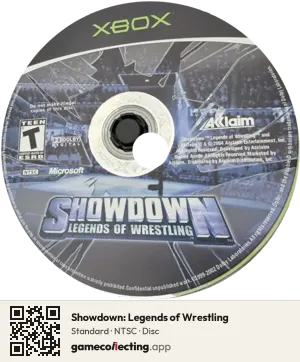 Showdown: Legends of Wrestling Xbox, NTSC disc