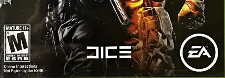 Battlefield 3, the ESRB box on its front