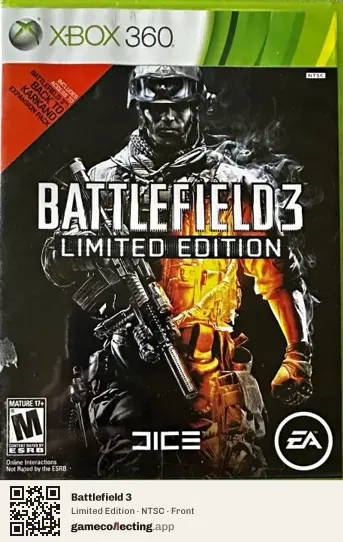Battlefield 3 Xbox 360, NTSC box front