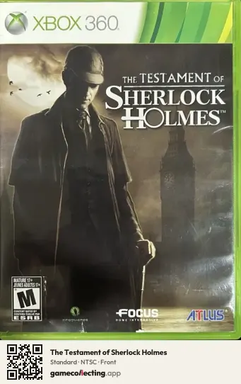 The Testament of Sherlock Holmes Xbox 360, NTSC box front