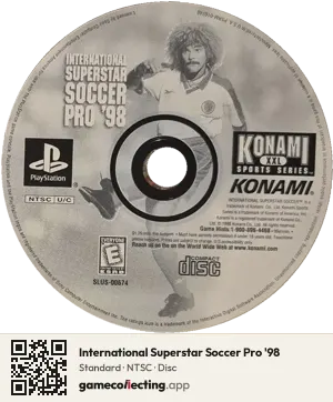International Superstar Soccer Pro '98 PlayStation, NTSC disc