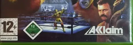 Showdown: Legends of Wrestling, the PEGI square on its front