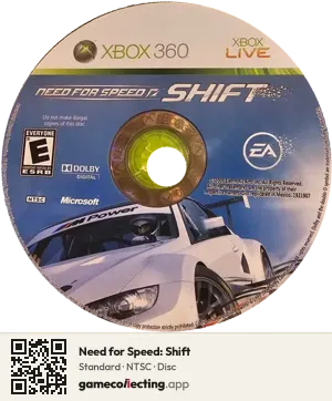 Need for Speed: Shift Xbox 360, NTSC disc