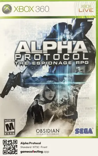 Alpha Protocol Xbox 360, NTSC box front