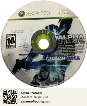 Alpha Protocol Xbox 360, NTSC disc