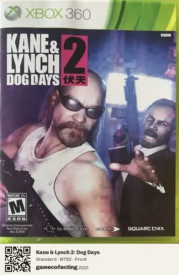 Kane & Lynch 2: Dog Days Xbox 360, NTSC box front