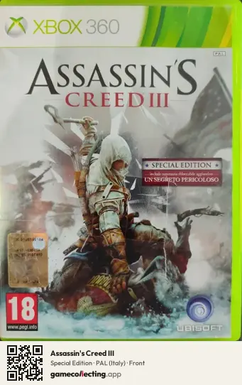 Assassin's Creed III Xbox 360, Italy box front