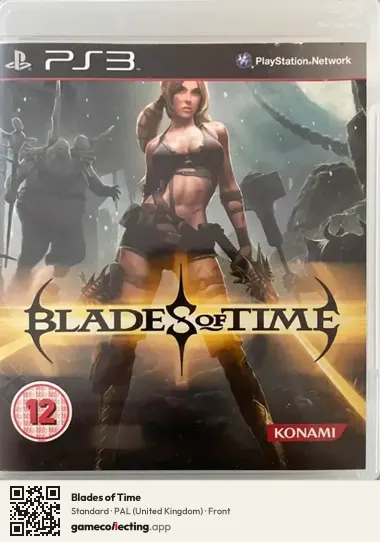 Blades of Time PlayStation 3, United Kingdom box front