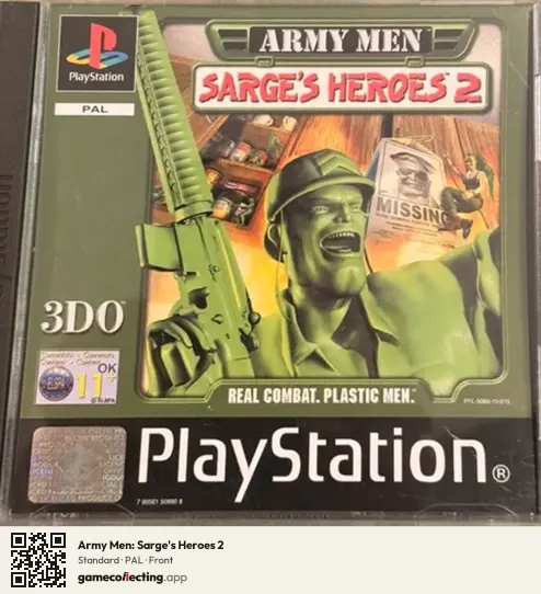Army Men: Sarge's Heroes 2 PlayStation, PAL box front