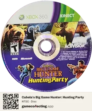 Cabela's Big Game Hunter: Hunting Party Xbox 360, NTSC disc