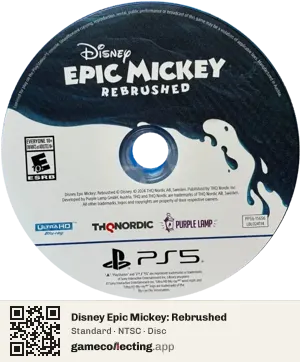 Disney Epic Mickey: Rebrushed PlayStation 5, NTSC disc