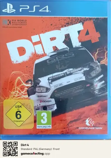Dirt 4 PlayStation 4, Germany box front