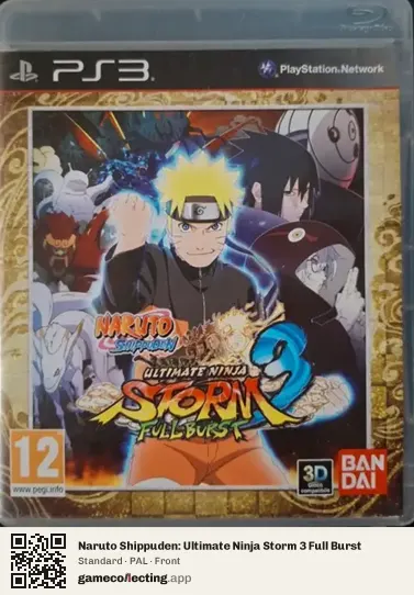 Naruto Shippuden: Ultimate Ninja Storm 3 Full Burst PlayStation 3, PAL box front