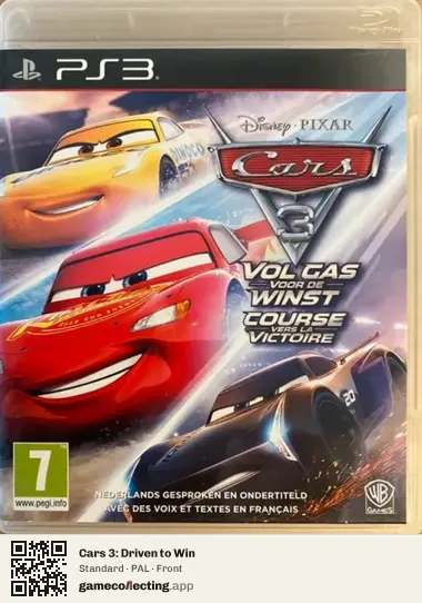 Cars 3: Driven to Win PlayStation 3, PAL box front
