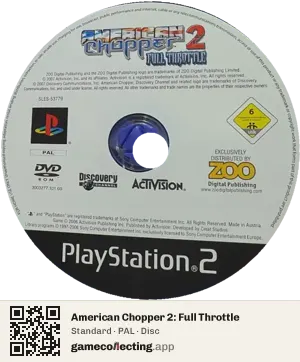American Chopper 2: Full Throttle PlayStation 2, PAL disc