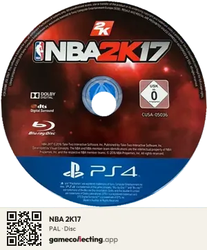 NBA 2K17 PlayStation 4, PAL disc